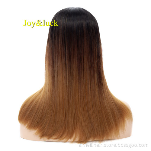 Wholesale Wig Three Tone Black to Dark Brown to Light Ombre Brown for Women Cosplay Natural Long Straight Synthetic Hari Wigs